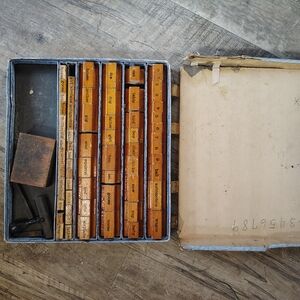 Vintage Wooden Printing Blocks Set